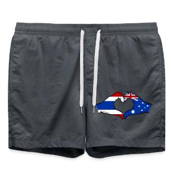 Thailand Australien Flagge Hände Herzform - Badeshorts - Anthrazit - Vorne - AI Model Male 185 light (185cm)