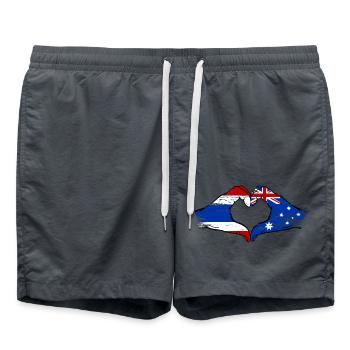 Thaïlande Australie drapeau mains forme de coeur utilisé - Short de bain - charbon - Devant - AI Model Male 185 light (185cm)