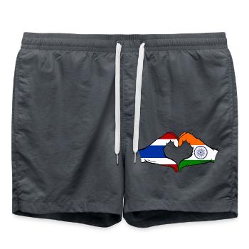 Thaïlande Inde Drapeau Mains Coeur Forme - Short de bain - charbon - Devant - AI Model Male 185 light (185cm)