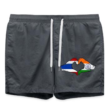 Thailand India Flag Hands Heart Shape Used - Swim Trunks - anthracite - Front - AI Model Male 185 light (185cm)