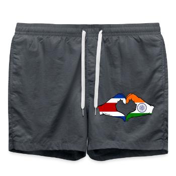 Costa Rica India Flag Hands Heart Shape - Swim Trunks - anthracite - Front - AI Model Male 185 light (185cm)