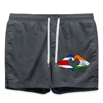 Costa Rica India Flag Hands Heart Shape Used - Swim Trunks - anthracite - Front - AI Model Male 185 light (185cm)