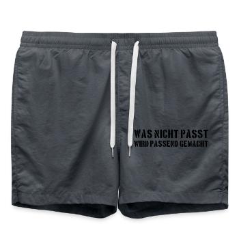 Was nicht passt wird passend gemacht - Handwerker - Badeshorts - Anthrazit - Vorne - AI Model Male 185 light (185cm)