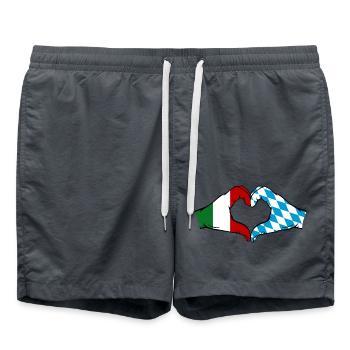 Italy Bavaria Flag Hands Heart Shape - Swim Trunks - anthracite - Front - AI Model Male 185 light (185cm)