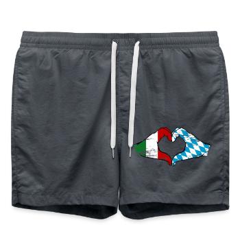 Italy Bavaria Flag Hands Heart Shape Used - Swim Trunks - anthracite - Front - AI Model Male 185 light (185cm)