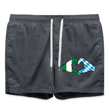 Nigeria Bavaria Flag Hands Heart Shape - Swim Trunks - anthracite - Front - AI Model Male 185 light (185cm)