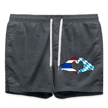 Thaïlande Bavière drapeau mains coeur - Short de bain - charbon - Devant - AI Model Male 185 light (185cm)