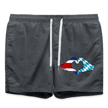 Costa Rica Bavière drapeau mains coeur utilisé - Short de bain - charbon - Devant - AI Model Male 185 light (185cm)