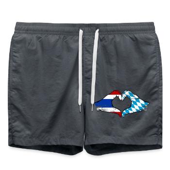 Thaïlande Bavière drapeau mains coeur utilisé - Short de bain - charbon - Devant - AI Model Male 185 light (185cm)