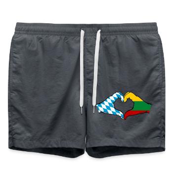 Bayern Litauen Flagge Hände Herzform - Badeshorts - Anthrazit - Vorne - AI Model Male 185 light (185cm)