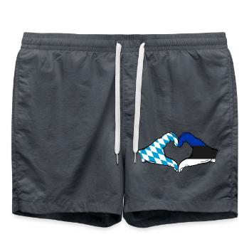 Bavière, Estonie, Drapeau, Aiguilles, Coeur - Short de bain - charbon - Devant - AI Model Male 185 light (185cm)