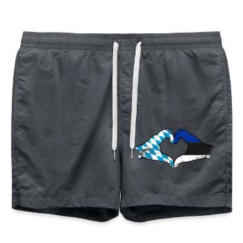 Bavière, Estonie, Drapeau, Mains, Forme de coeur Utilisé - Short de bain - charbon - Devant - AI Model Male 185 light (185cm)