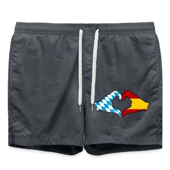 Bavière, Espagne, Drapeau, Aiguilles, Coeur - Short de bain - charbon - Devant - AI Model Male 185 light (185cm)