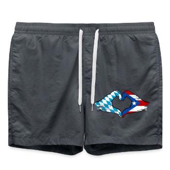 Bavaria Costa Rica flag hands heart shape used - Swim Trunks - anthracite - Front - AI Model Male 185 light (185cm)