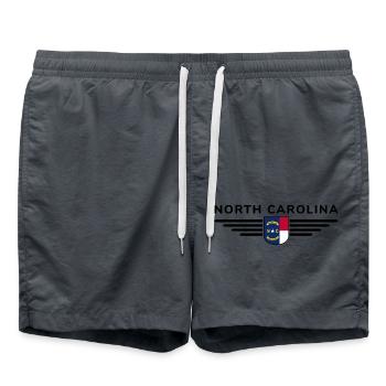 T-shirt de fan de Caroline du Nord – Élégant et unique - Short de bain - charbon - Devant - AI Model Male 185 light (185cm)