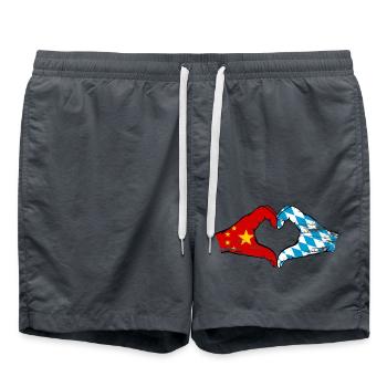 Chine Bavière drapeau mains coeur forme utilisé - Short de bain - charbon - Devant - AI Model Male 185 light (185cm)