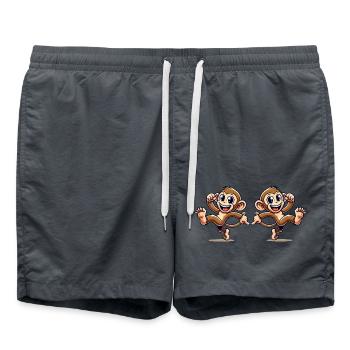 Bande dessinée Singe 2 - Short de bain - charbon - Devant - AI Model Male 185 light (185cm)