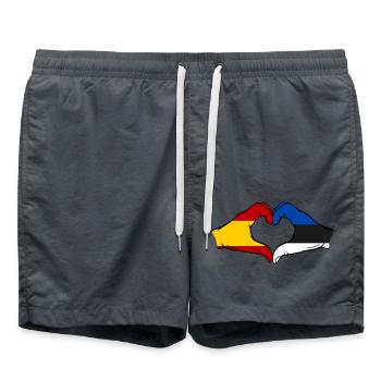 Spanien Estland Flagge Hände Herzform - Badeshorts - Anthrazit - Vorne - AI Model Male 185 light (185cm)