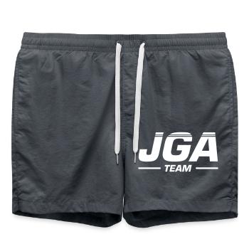 JGA Team Junggesellenabschied - Badeshorts - Anthrazit - Vorne - AI Model Male 185 light (185cm)