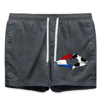 Holland Fussball Flagge Haende Herzform used - Badeshorts - Anthrazit - Vorne - AI Model Male 185 light (185cm)