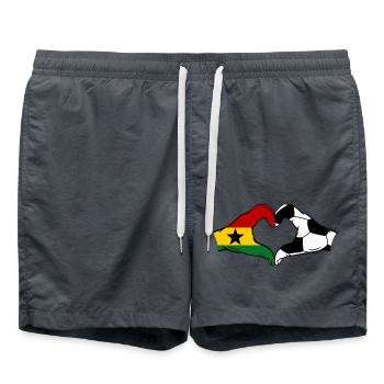 Ghana Fussball Flagge Haende Herzform - Badeshorts - Anthrazit - Vorne - AI Model Male 185 light (185cm)