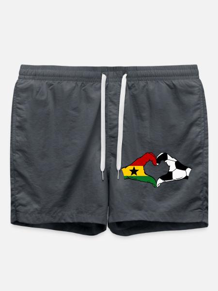 Ghana Fussball Flagge Haende Herzform - Badeshorts - Anthrazit