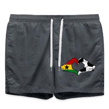 Ghana Fussball Flagge Haende Herzform used - Badeshorts - Anthrazit - Vorne - AI Model Male 185 light (185cm)