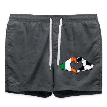 Irlande Football Drapeau Mains Coeur Forme - Short de bain - charbon - Devant - AI Model Male 185 light (185cm)