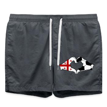 Georgia Football Flag Hands Heart Shape - Swim Trunks - anthracite - Front - AI Model Male 185 light (185cm)