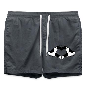 Football coeur mains - Short de bain - charbon - Devant - AI Model Male 185 light (185cm)