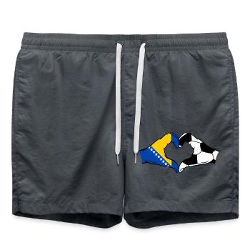 Bosnien Fussball Flagge Haende Herzform - Badeshorts - Anthrazit - Vorne - AI Model Male 185 light (185cm)