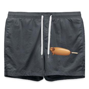 Hot Dog Dachshund - Funny Dog Design - Swim Trunks - anthracite - Front - AI Model Male 185 light (185cm)