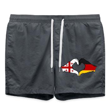 Georgia Germany Flag Hands Heart Shape - Swim Trunks - anthracite - Front - AI Model Male 185 light (185cm)