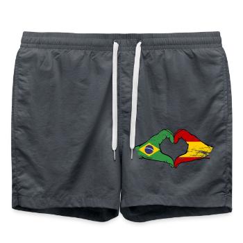 Brésil Espagne Mains Forme Coeur Utilisé - Short de bain - charbon - Devant - AI Model Male 185 light (185cm)
