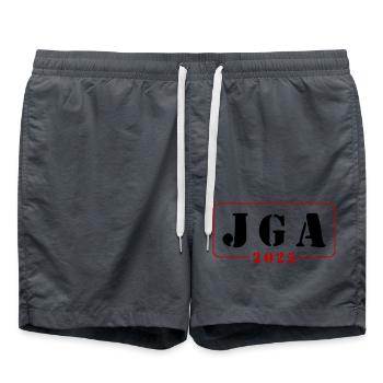 Jga 2025 Junggesellenabschied - Badeshorts - Anthrazit - Vorne - AI Model Male 185 light (185cm)