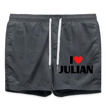 I Love Julian Heart Graphic Name Gift - Swim Trunks - anthracite - Front - AI Model Male 185 light (185cm)