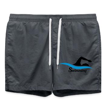 swimming logo schwarz schwimmen schwimmer verein t - Badeshorts - Anthrazit - Vorne - AI Model Male 185 light (185cm)