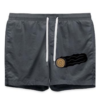 bois de tronc d'arbre bois de chauffage huette holzscheit r - Short de bain - charbon - Devant - AI Model Male 185 light (185cm)