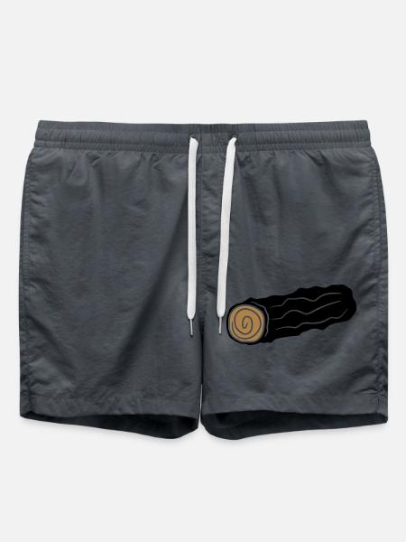 baumstamm holz stock feuerholz huette holzscheit r - Badeshorts - Anthrazit