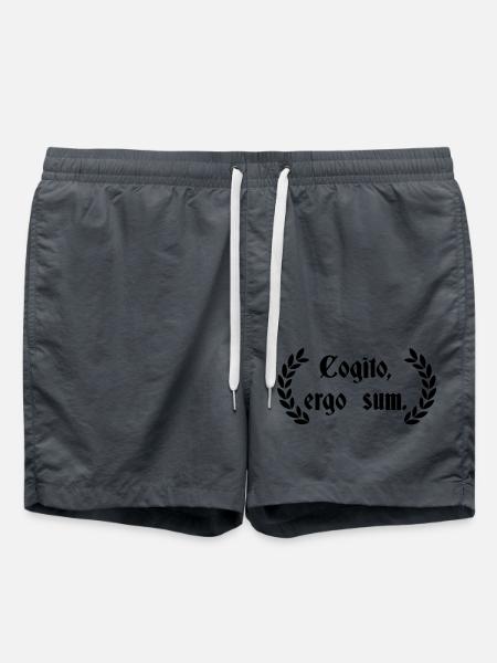 Cogito Ergo Sum - lateinischer Spruch - Badeshorts - Anthrazit