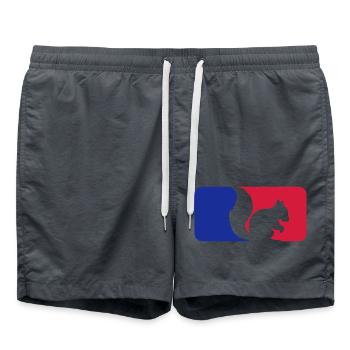 rongeur écureuil noir logo sport bleu - Short de bain - charbon - Devant - AI Model Male 185 light (185cm)
