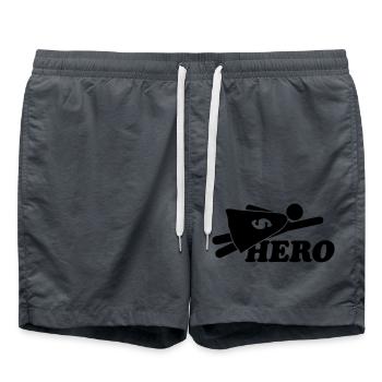 Super Hero Man - Badeshorts - Anthrazit - Vorne - AI Model Male 185 light (185cm)