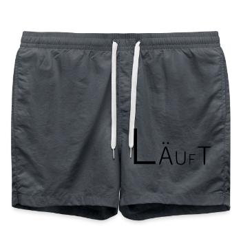 Läuft Coole Sprüche - Badeshorts - Anthrazit - Vorne - AI Model Male 185 light (185cm)