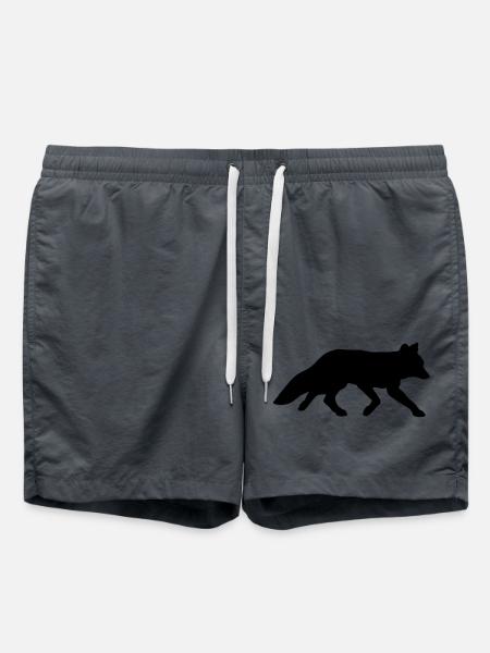rotfuchs red fox clever schlauer smarter wildnis - Badeshorts - Anthrazit