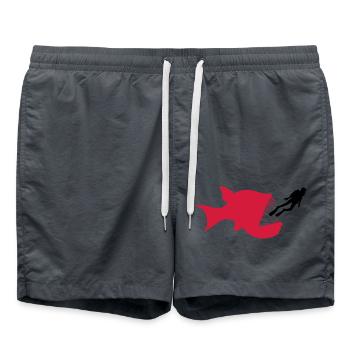 monstre plongeur poissons de haute mer dangereux dents h - Short de bain - charbon - Devant - AI Model Male 185 light (185cm)