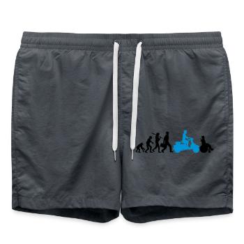 rollstuhl unfall evolution lustig biker motorrad c - Badeshorts - Anthrazit - Vorne - AI Model Male 185 light (185cm)