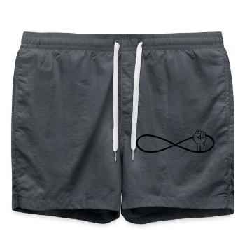 rébellion infinie émeute protestation poing main ha - Short de bain - charbon - Devant - AI Model Male 185 light (185cm)