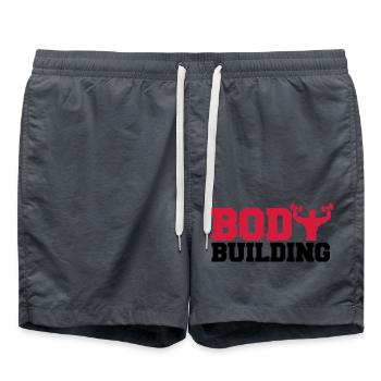 formation de texte pose contour main bras muscles - Short de bain - charbon - Devant - AI Model Male 185 light (185cm)