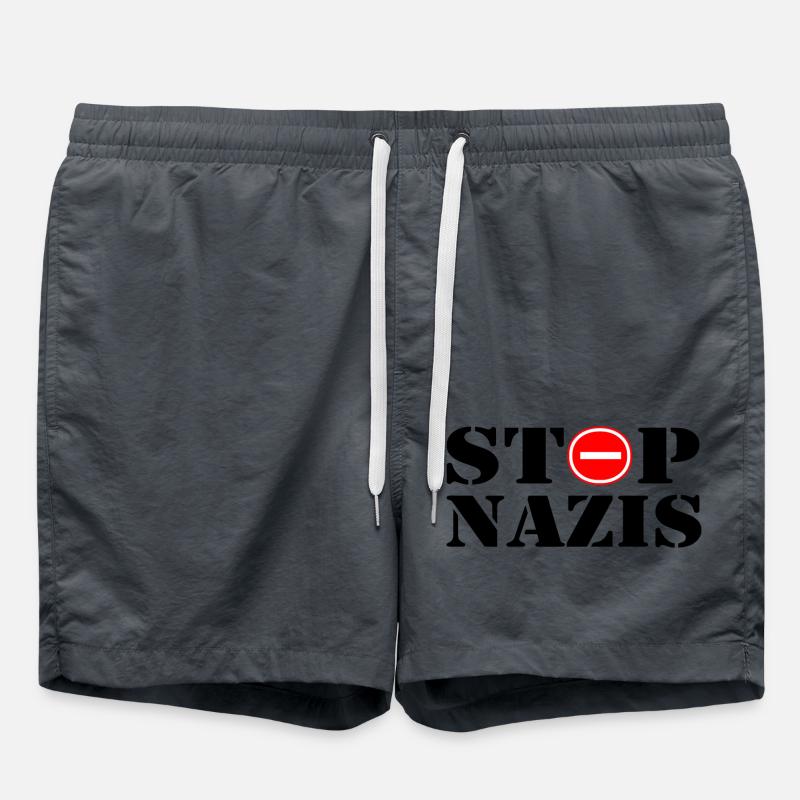 Stop Nazis - Swim Trunks - anthracite