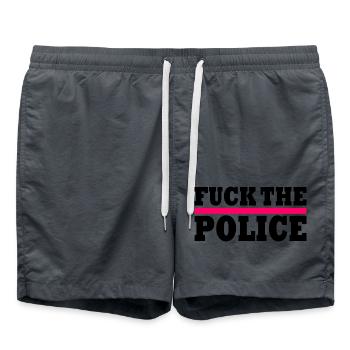 stop brutality - Swim Trunks - anthracite - Front - AI Model Male 185 light (185cm)